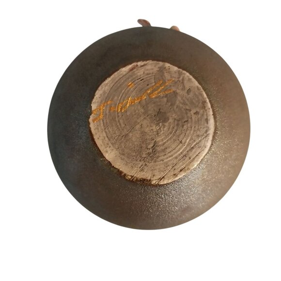 Jeremy Diller Earth Fire Raku Small Vase With Beaded Accents - Picture 6 of 8